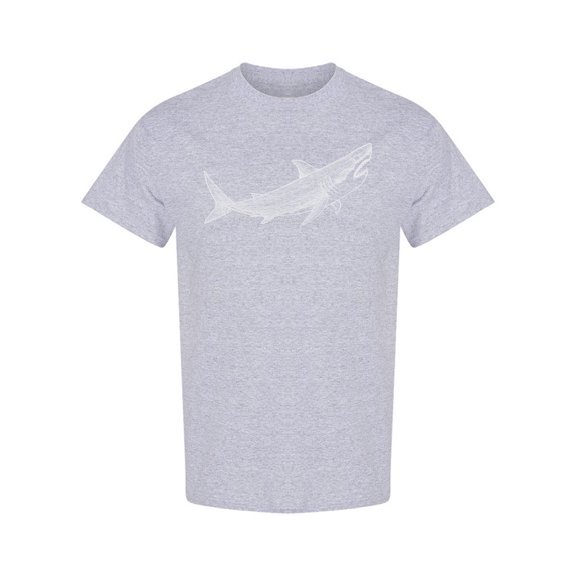 Big Shark Sketch T-Shirt Men -Image by Shutterstock, Male 3X-Large