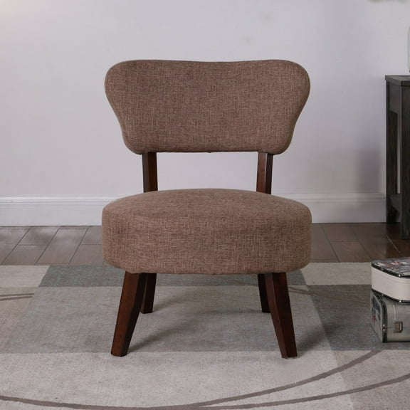 Round Seat Accent Chair, Brown