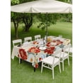 thumbnail image 4 of Outdoor Tablecloth with Umbrella Hole for Patio/Picnic/Party/Camping, Farmhouse Flowers Waterproof Table Cloth Rectangle Table Cover Washable, Japanese Style Peony Floral White Bird (54"x 80"), 4 of 8