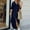 Navy, variant on Babysbule Dresses For Women Summer Ladies Solid Color Casual Long Sleeve Turndown Collar Dress Beach Casual Maxi Sundress