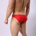 thumbnail image 3 of Lovskoo Panties Stretch for Men Low Waist Solid Color Striped Drawstring Spring Quick Dry Swimming Briefs Red, 3 of 9