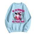 thumbnail image 4 of Womens Shirts Blouses In October We Wear Breast Cancer Awareness Long Sleeve Womens Athletic Tops,Light Blue,L, 4 of 5