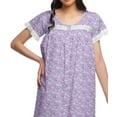 thumbnail image 4 of Moomaya Printed Short Sleeve Nursing Cotton Poplin Womens Sleepwear Night Gown, 4 of 5