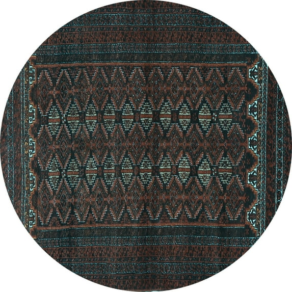 Ahgly Company Indoor Round Persian Light Blue Traditional Area Rugs, 7' Round