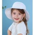 thumbnail image 5 of Toddler Beach Hat UPF 50+ Sun Protection Kids Sun Hat Camping Wide Brim Baby Hats with Mesh Liner Navy White 0-6 Months, 5 of 8