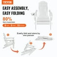 thumbnail image 2 of VEVOR Adirondack Chair Plastic Set of 2 All-Weather Folding Fire Pit White, 2 of 9