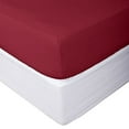 thumbnail image 1 of 400 Thread Count 3 Piece (1- Fitted Sheet + 2- Pillow cover) Quality 24 Inch Deep Pocket 100% Egyptian Cotton Color Burundy Solid Size California King, 1 of 5
