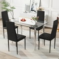 thumbnail image 2 of PAPROOS Dining Table Set for 4, Modern Kitchen Table Sets with Tempered Glass Dining Table and 4 PU Leather Chairs, Compact Dining Room Set for Small Space, Home Dinette Set for 4, Black, 2 of 7