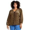thumbnail image 2 of Avenue Women's Plus Size Scallop Trim Peasant Blouse, 2 of 2