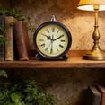 thumbnail image 3 of 5.3“ Vintage Alarm Clock Decoration,Small Silent Desk Clock,Metal Desk Clock for Table,Bedroom,Bedside,Living Room,Gift Clock, 3 of 7
