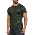 thumbnail image 4 of INSPIRE CHIC Men's Workout Stretch Crew Neck Short Sleeve Sport Running T-Shirts M Dark Dreen, 4 of 6