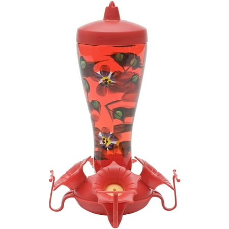 Perky-Pet 10 oz Hand Painted Glass Hummingbird Feeder