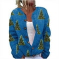 thumbnail image 2 of Uootdi Christmas Sweater for Women Cute Gift Xmas Button Down cardigan Sweater for Women Fall Winter Knitted Outerwear Coat, 2 of 4