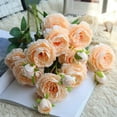 thumbnail image 4 of Artificial Flower 8pcs 24'' Silk Peony Long Stem with 2 Blossoms and 1 Bud Faux Flower for Wedding Bridal Bouquet Bridesmaid Home Décor Office Baby Shower Centerpiece(Creamy White), 4 of 5