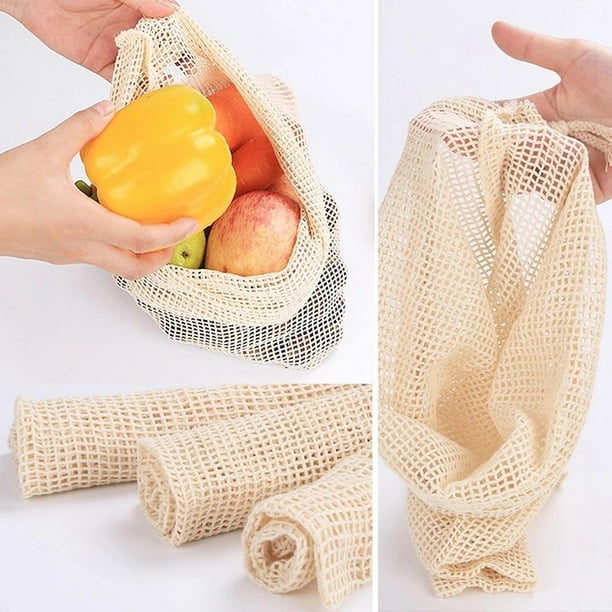 Cotton Mesh Bag Reusable Mesh Produce Bags friendly Zero Waste Produce Bags 6pcs Buckle
