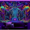 thumbnail image 3 of Blacklight Tapestry, Trippy Wizard Tapestry for Bedroom, UV Reactive Tapestries, Magic Eyes Tapestry, Purple Blue Neon Starry Wall Tapestry Hanging for Home Dorm Decor,60X40, 3 of 3