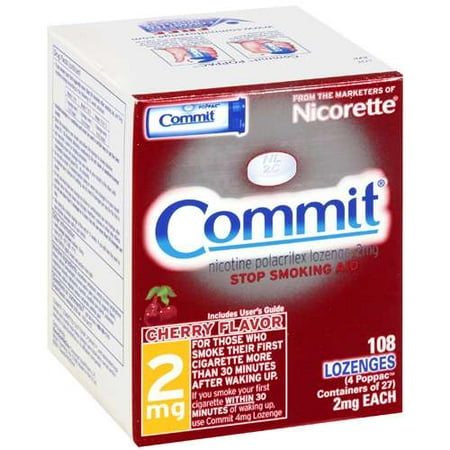 Commit: Cherry Flavor Lozenges 2Mg Stop Smoking Aid, 108 ct