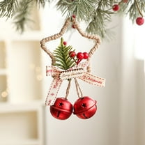 Honmine Christmas Craft Bells, Christmas Bell Door Hanger Wall Hanger Ornaments Berry Matsuba Pinecones for Christmas HOME Decorations