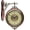 Wood Base-rustic Vintage Style, variant on Large Double Sided Wall Clock with Glass & Copper Finish, Zinc Alloy & Solid Base, Silent Operated, Roman/Arabic Numerals for Living Room Office Decor (15.35x20.08 Inch)