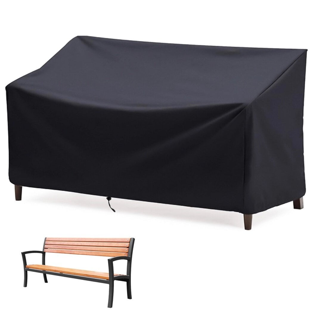 Outdoor Bench Cover, Waterproof Outdoor Patio Furniture Cover for 4-Seater Bench, Durable Oxford Cloth Garden Sofa Chair Cover