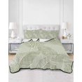 thumbnail image 3 of Summer Palm Leaf Twin XL Size Down Alternative Comforter, Lightweight Comforter Quilt Bedding Set with Pillow Shams Green Tropical Bloom Silhouettes All Seasons Bed Comforter Duvet Insert 68"x98", 3 of 7