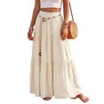 thumbnail image 3 of Boho Skirts for Women Elastic High Waist A Line Maxi Skirts Casual Summer Beach Vacation Flowy Pleated Skirts, L, 3 of 9