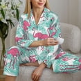 thumbnail image 6 of Uemuo Flamingo Pattern Womens Pajama Sets,PJ Set for Women,Pajamas for Women Logo,Long Sleeve Pajama Set for Women,Soft Long Sleeve Top With Pants-Medium, 6 of 9