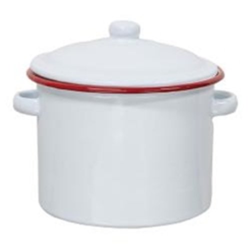 Red Rim Enamel Stock Pot