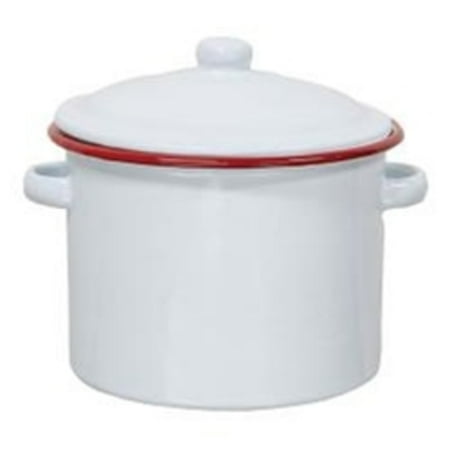 Red Rim Enamel Stock Pot