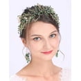 thumbnail image 5 of Bridal Green Crystal Hairband Long Hair Vine Crystal Beaded Headband Wedding Prom Party Festival Hair Accessory for Women, 5 of 10