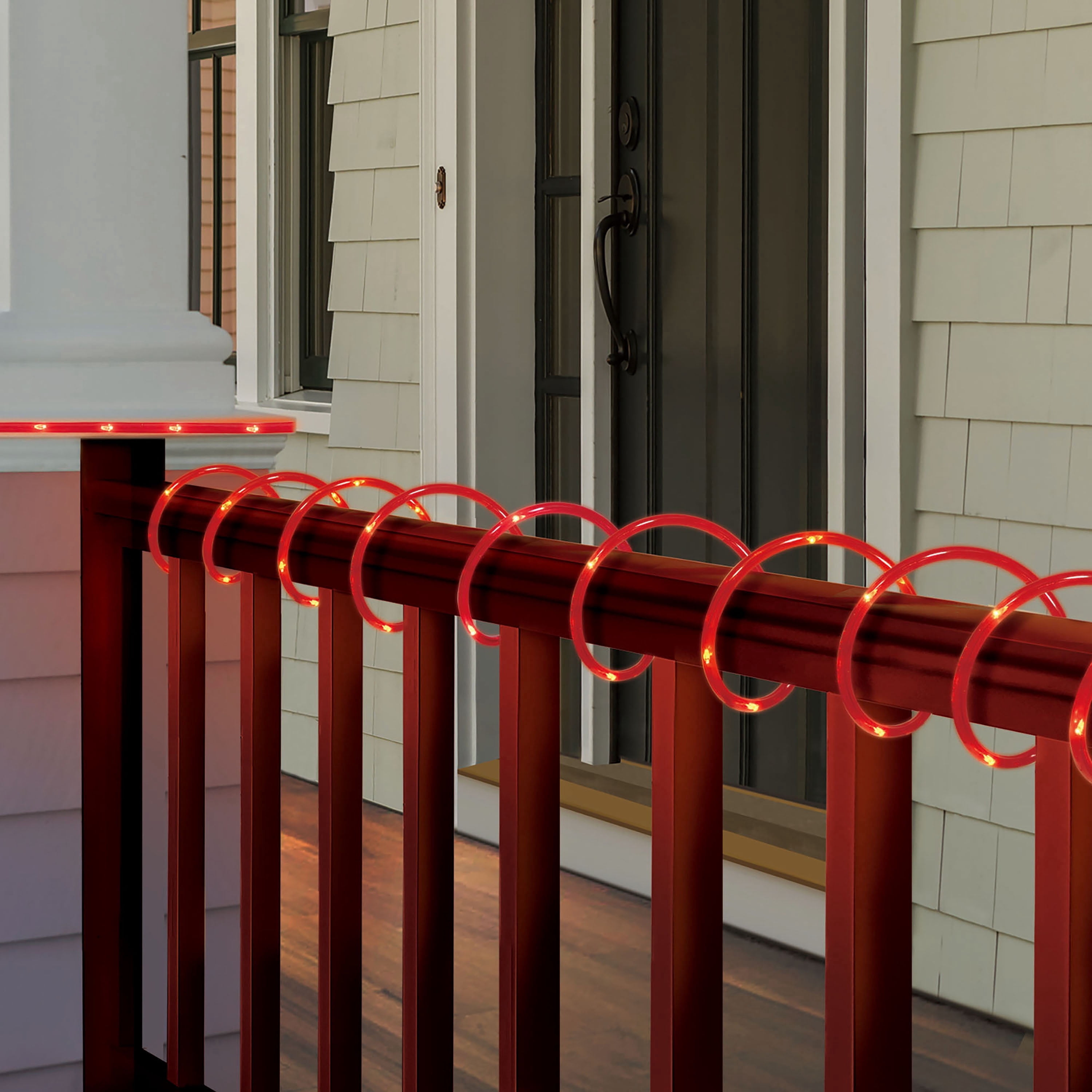 Indoor/Outdoor Battery-Operated LED Mini Christmas Rope Lights, Red, Transparent Wire, 16.5', by Holiday Time
