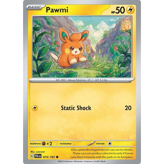 Pokemon Paldea Evolved Common Pawmi #74