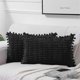 thumbnail image 1 of 2 packs of black pillow cover, 12x20 inches, with pompom, suitable for sofa bed, living room, soft Corduroy, cute waist cushion cover, 30x50 cm, 1 of 4
