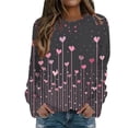 thumbnail image 1 of Gibobby Sudadera sin capucha y ocio Sudadera con capucha estampada sin capucha con cuello redondo para el día de San Valentín para mujer (Gris, L), 1 of 4