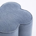 thumbnail image 5 of Zesthouse 18.5″ Linen Fabric Ottoman, Modern Ottoman Coffee Table for Living Room, Flower Shaped Foot Stools, Upholstered Footrest Stool for Couch, Blue, 5 of 9