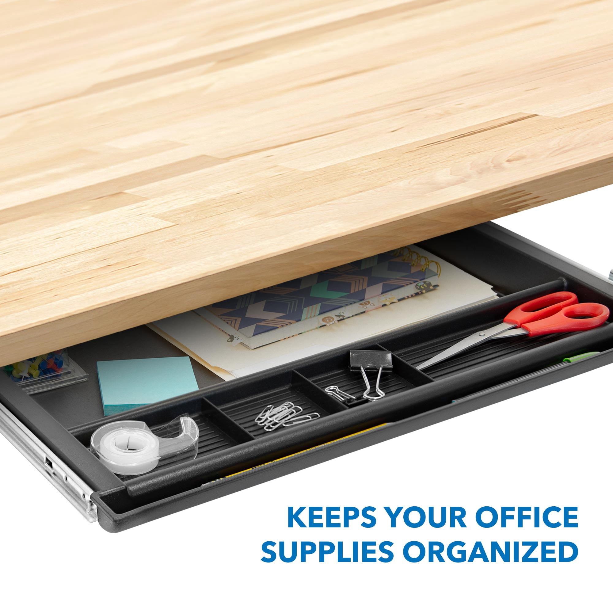 Mount-It! Large Under Desk Pencil Drawer | 28" Maximum Extension