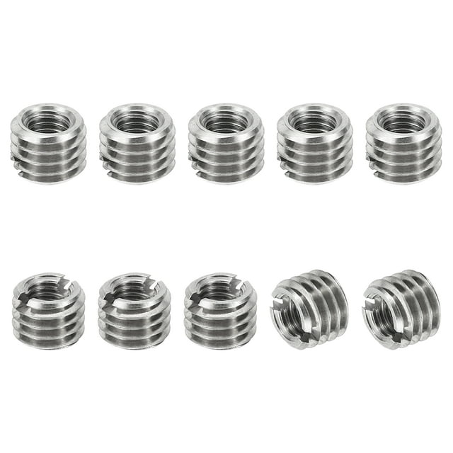 Unique Bargains Thread Adapters Sleeve Reducing Nut M8*1.25 Male to M5*0.8 Female Repairing Insert Nut Screw Reducer 6mm 10 Pcs