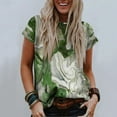 thumbnail image 3 of T-Shirts pour Femmes, Mode Femmes Nouveau Style T-Shirts Imprimés Manches Courtes Col Rond Blouses Été Décontracté Hauts Dames, 3 of 6
