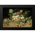 thumbnail image 2 of Van Hulsdonck, Jacob 14x11 Black Modern Framed Museum Art Print Titled - A Still Life of Fruit and Flowers in a Basket, 2 of 5