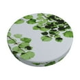 thumbnail image 2 of Xecao's Watercolor Green Leaves Print Stool Covers offer stylish, washable protection for PU round bar stools, perfect for home or commercial use., 2 of 7