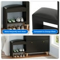 thumbnail image 4 of Uforic Shoe Cabinet with 3 Flip Drawers, Modern Shoe Storage Cabinet with Bench， Freestanding Shoe Rack Storage Organizer Bench for Hallway Entryway, Black, 4 of 10