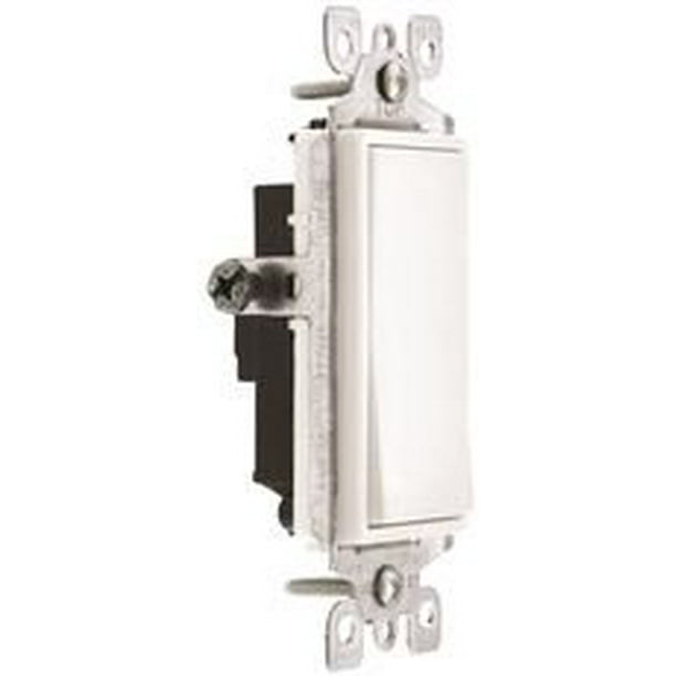 LEVITON DECORA 1POLE RESIDENTIAL GRADE AC QUIET ROCKER SWITCH, WHITE