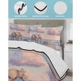 thumbnail image 4 of Beach Elephant Twin XL Size Down Alternative Comforter,Lightweight Comforter Quilt Bedding Set with Pillow Shams Natural Seaside Scenery Modern Paint Art Bed Comforter Duvet Insert 68"x98", 4 of 7