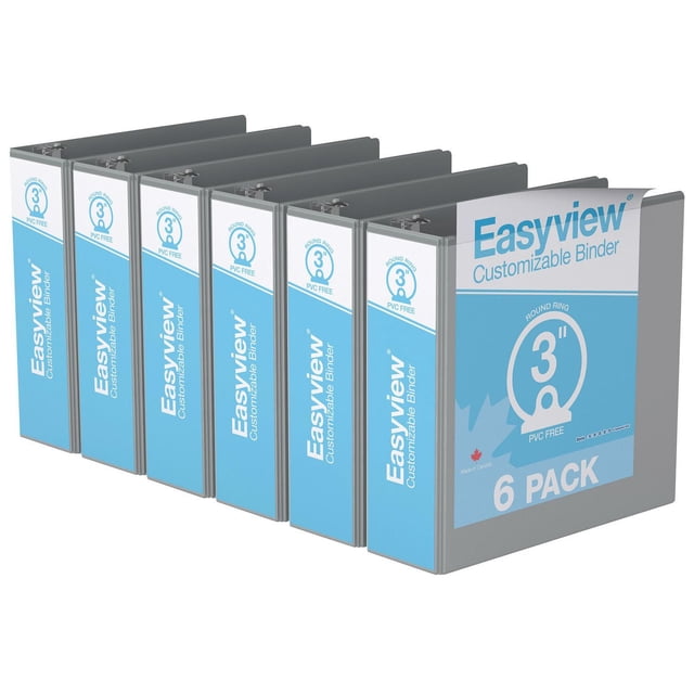 Davis Group, Easyview Premium, Round Ring, Customizable, View Binder, 6 Pack, 3"