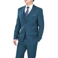 thumbnail image 3 of Cloudstyle Men's 3-Piece 2 Buttons Slim Fit Solid Color Jacket Smart Wedding Formal Suit, 3 of 7