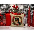 thumbnail image 5 of Bernese Mountain Dog Christmas Flowers Throw Pillow 14 in x 14 in, 5 of 5