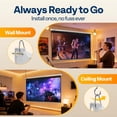 thumbnail image 3 of SPECSTAR 100 inch Manual Pull Down Projector Screen, 16:9 HD Retractable Projector Screens with Auto Locking for Movie Home Theater Cinema Office Video Game, White(87W x 49H Inch Display Area), 3 of 8