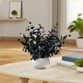 thumbnail image 4 of chaungfeng 9.8 Inches Small Fake Eucalyptus Plant, Artificial Potted Plants Indoor for Desk, Shelf, Home Decor, Realistic Faux Plant for Office, Bathroom/Living Room Decoration (Black), 4 of 6