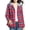 Red, variant on Women's Classic Plaid Cotton Hoodie Button-up Flannel Shirts