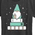 thumbnail image 3 of Instant Message - Gnome With Coffee And Books - Women's Short Sleeve Graphic T-Shirt, 3 of 6